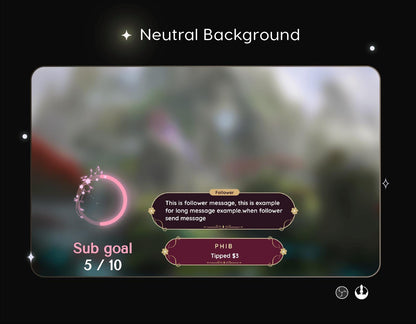 Classical Floral Red Chat & Goal Widgets for Twitch Kick YouTube | Elegant | StreamElements Streamlabs OBS