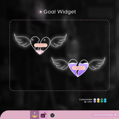 Broken Heart First Aid Liquid Filling Goal Widget is fully customisable for Twitch Streamlabs, TikTok Studio, and Streamelements