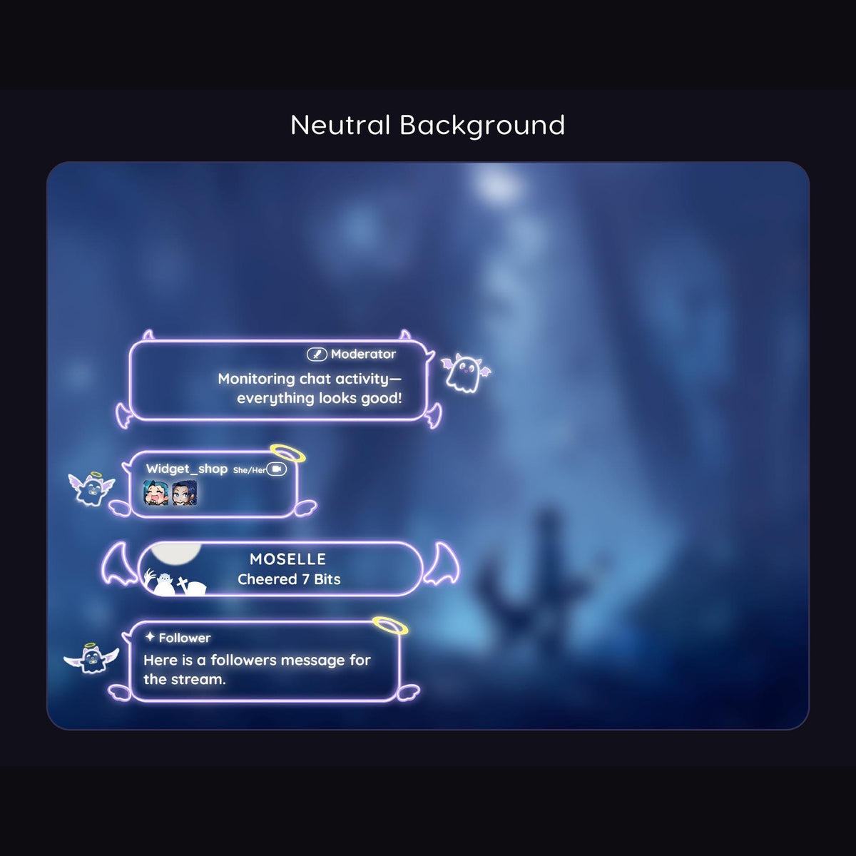 Spooky Neon Chat Widget