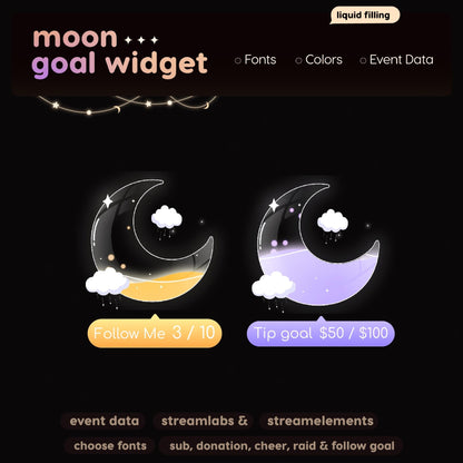 Moon Cloud Donation Goal Widget