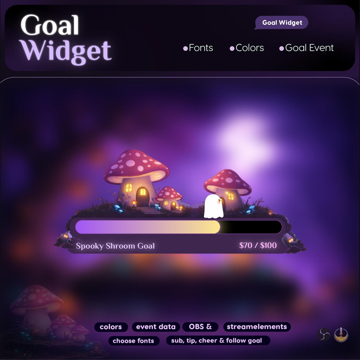 Spooky Mushroom Bar Goal Widget