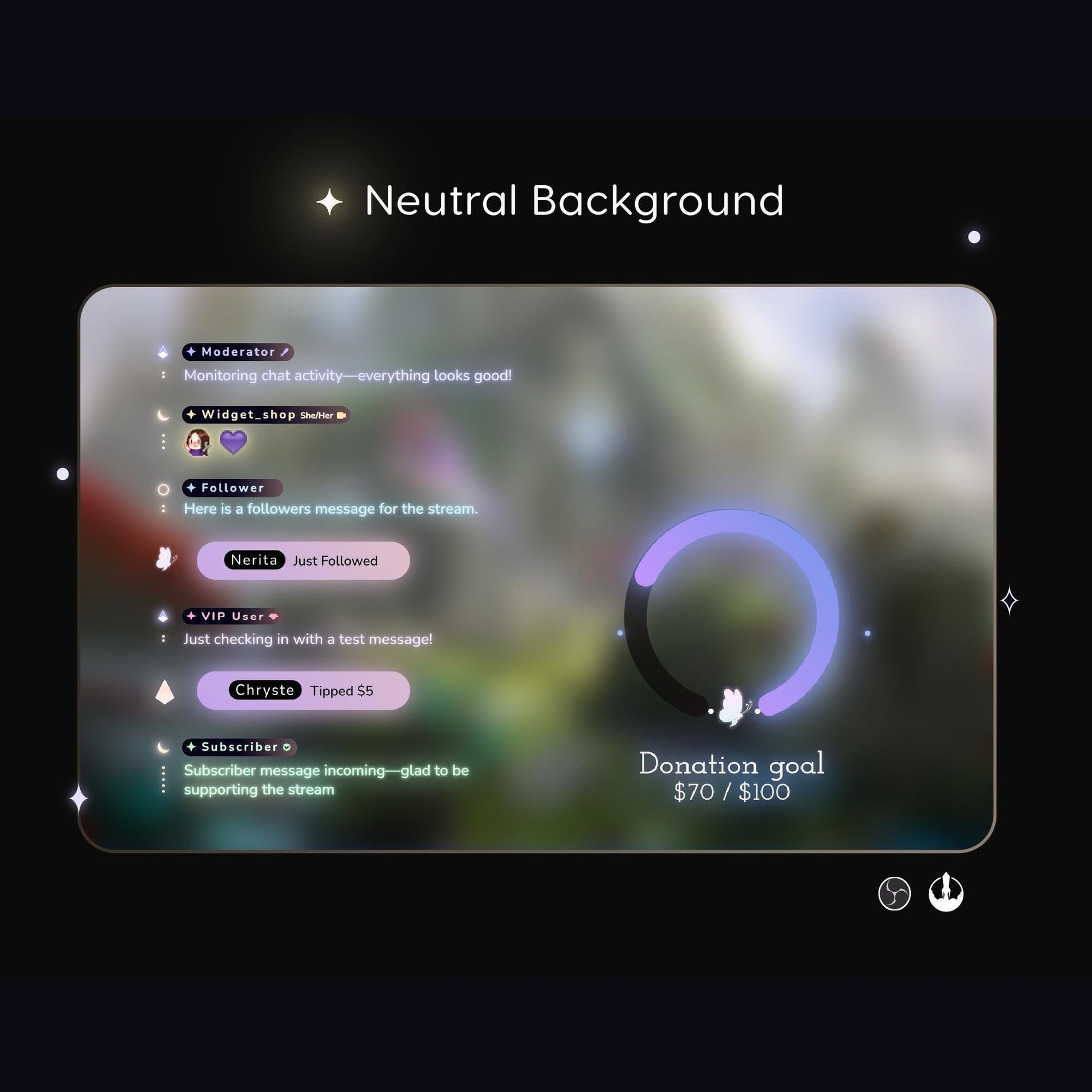 Neon Moon Glow Chat Widget