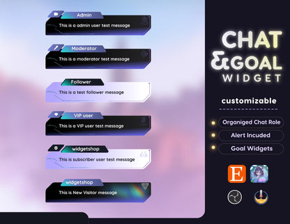 Valorant Waylay Chat Widget • Aesthetic, Cyber, Modern Theme With Pronouns & Alerts for Twitch Streams (StreamElements Only) and Goal Widget