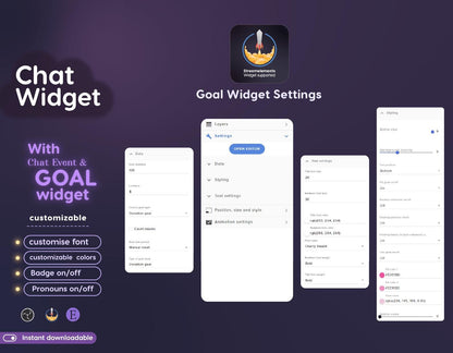 Sakura Butterfly Chat & Goal Widgets for Twitch Kick YouTube | Pastel Cozy | StreamElements Streamlabs OBS