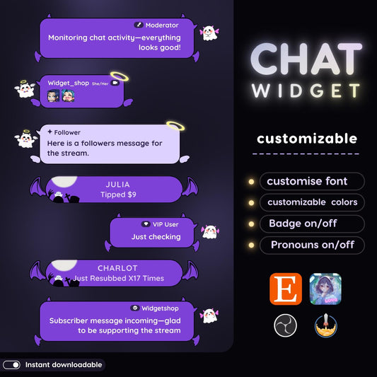 Spooky Halloween Chat & Goal Widgets for Twitch Kick YouTube | Starry Night | StreamElements Streamlabs OBS