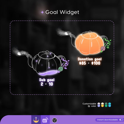 Kettle Ghost Goal Widget Liquid Filling Goal Widget is fully customisable for Twitch Streamlabs, TikTok Studio,  and Streamelements