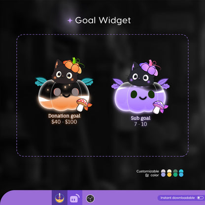 Halloween Pumpkin Liquid Filling Goal Widget is fully customisable for Twitch Streamlabs, TikTok Studio, and Streamelements