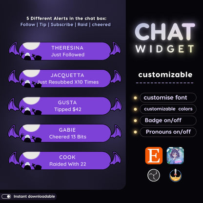 Spooky Halloween Chat & Goal Widgets for Twitch Kick YouTube | Starry Night | StreamElements Streamlabs OBS