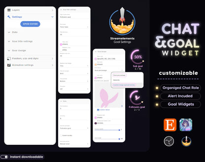 Celestial Butterfly Chat & Goal Widgets for Twitch Kick YouTube | Elegant | StreamElements Streamlabs OBS