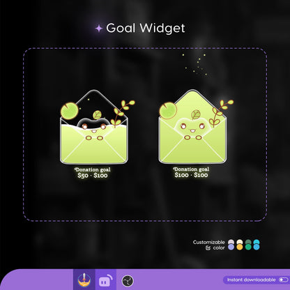Envelope Liquid Filling Goal Widget is fully customisable for Twitch Streamlabs, TikTok Studio, and Stream-elements