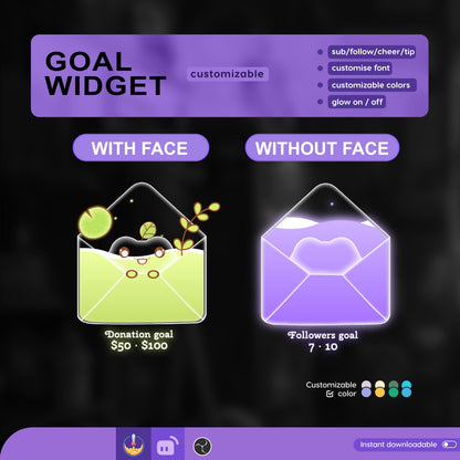 Envelope Liquid Filling Goal Widget is fully customisable for Twitch Streamlabs, TikTok Studio, and Stream-elements