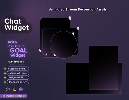 Sakura Butterfly Chat & Goal Widgets for Twitch Kick YouTube | Pastel Cozy | StreamElements Streamlabs OBS