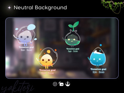Water, Fire, Nature & Cloud Liquid Filling Goal Widget is fully customisable for Twitch Streamlabs, TikTok Studio, and Streamelements