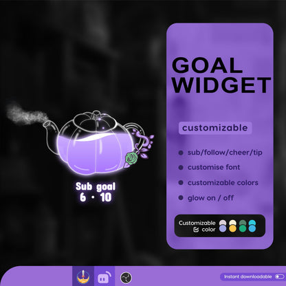 Kettle Ghost Goal Widget Liquid Filling Goal Widget is fully customisable for Twitch Streamlabs, TikTok Studio,  and Streamelements