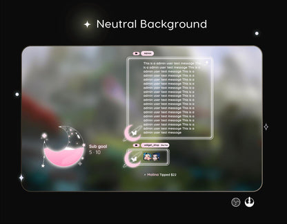 Butterfly Galaxy Chat & Goal Widgets for Twitch Kick YouTube | Glass Theme | StreamElements Streamlabs OBS