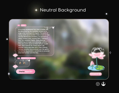 Dreamy Lotus Chat & Goal Widgets for Twitch Kick YouTube | Glass Theme | StreamElements Streamlabs OBS