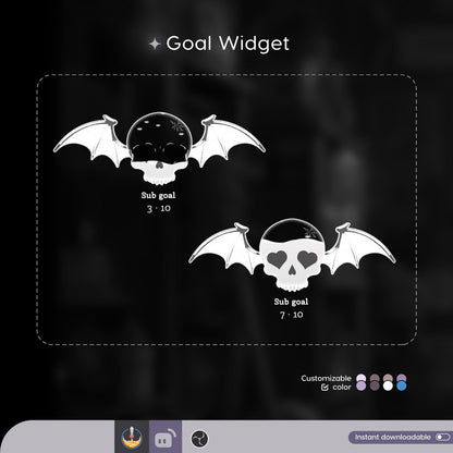 Spooky Skull Ghost Liquid Filling Goal Widget is fully customisable for Twitch Streamlabs, TikTok Studio, and Streamelements