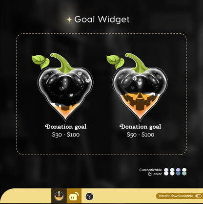 Love Pumpkin Goal Widget | Liquid Filling Goal Widget is fully customisable for Twitch Streamlabs, TikTok Studio, and Streamelements