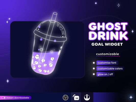 Boba Drink Goal Widget for Twitch Kick YouTube | Cute Progress Bar | StreamElements Streamlabs OBS