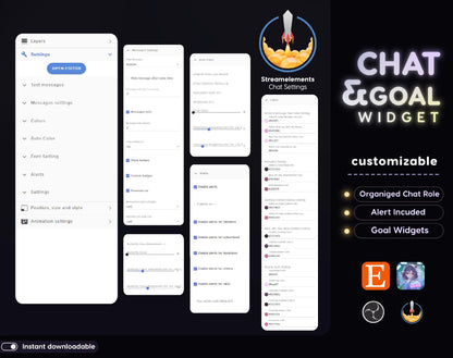 Celestial Butterfly Chat & Goal Widgets for Twitch Kick YouTube | Elegant | StreamElements Streamlabs OBS