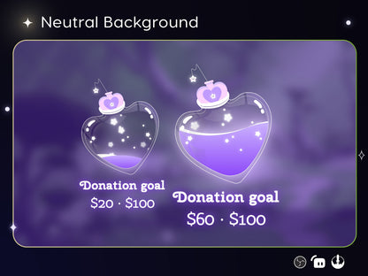 Love Bottle Liquid Filling Goal Widget is fully customisable for Twitch Streamlabs, TikTok Studio, and Streamelements.