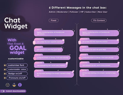 Sakura Butterfly Chat & Goal Widgets for Twitch Kick YouTube | Pastel Cozy | StreamElements Streamlabs OBS