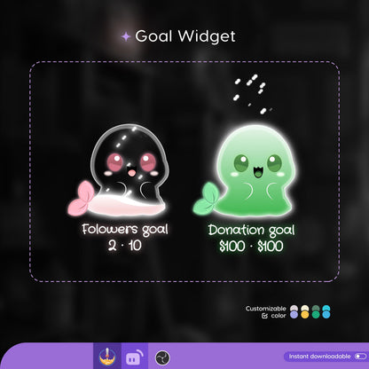 Cute Seal Liquid Filling Goal Widget is fully customisable for Twitch Streamlabs, TikTok Studio, and Stream-elements