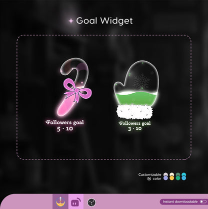 Christmas COMBO Liquid Filling Goal Widget is fully customisable for Twitch Streamlabs, TikTok Studio, and Streamelements