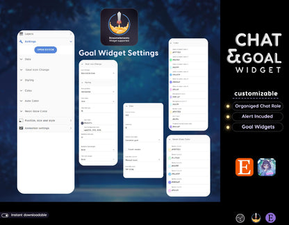 Neon Animated Twitch Chat and Goal Widget