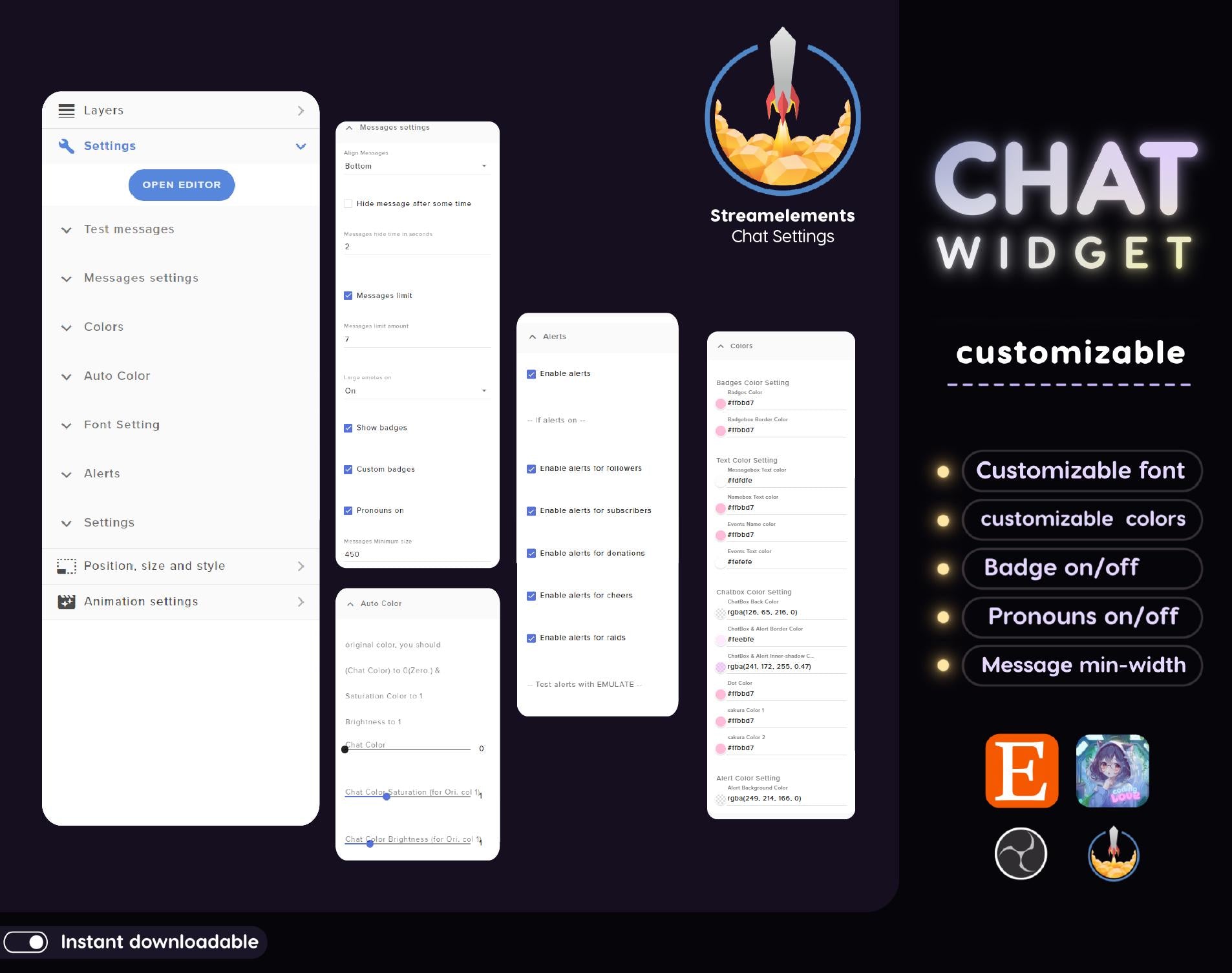 Sakura Glassy Chat Widget