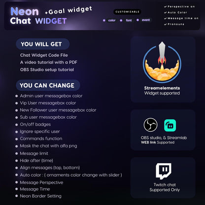 Saber Neon Chat Widget