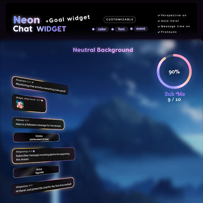 Saber Neon Chat Widget