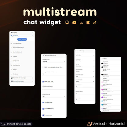 Neon Animated Multistream Chat Widget