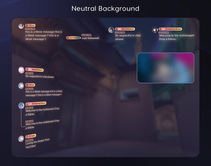 Neon Animated Multistream Chat Widget