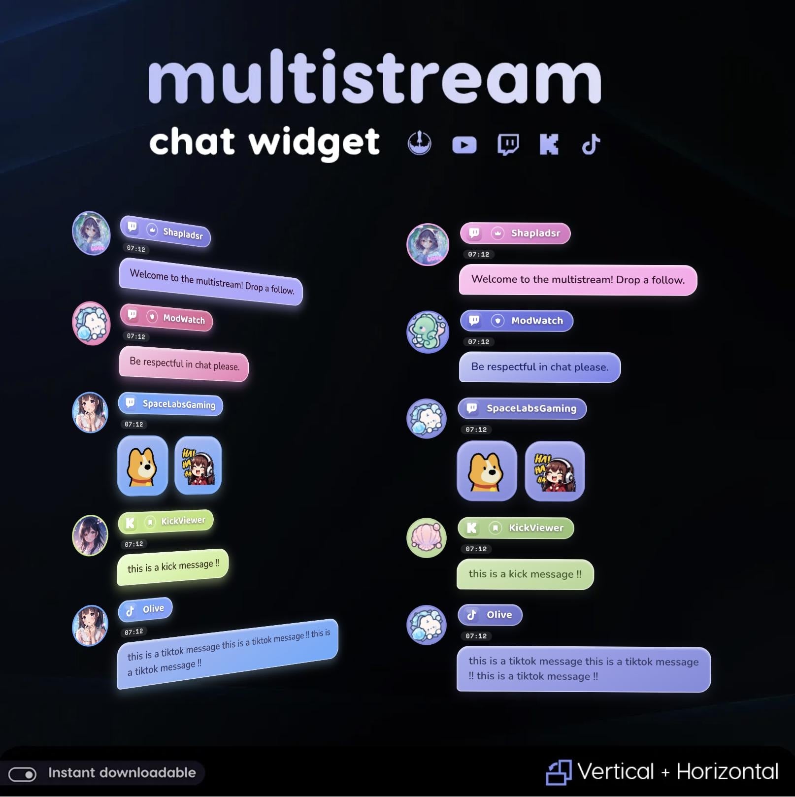 Multistream Chat Widget