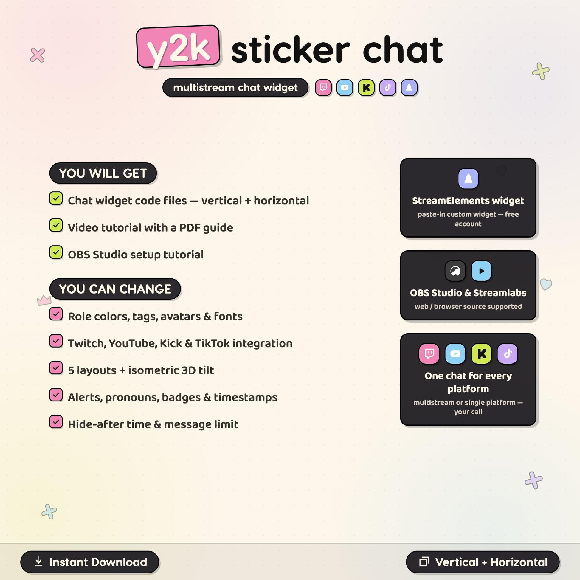 Y2K Sticker Chat Widget