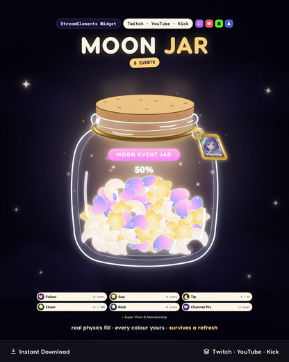 Animated Moon Jar Goal Widget
