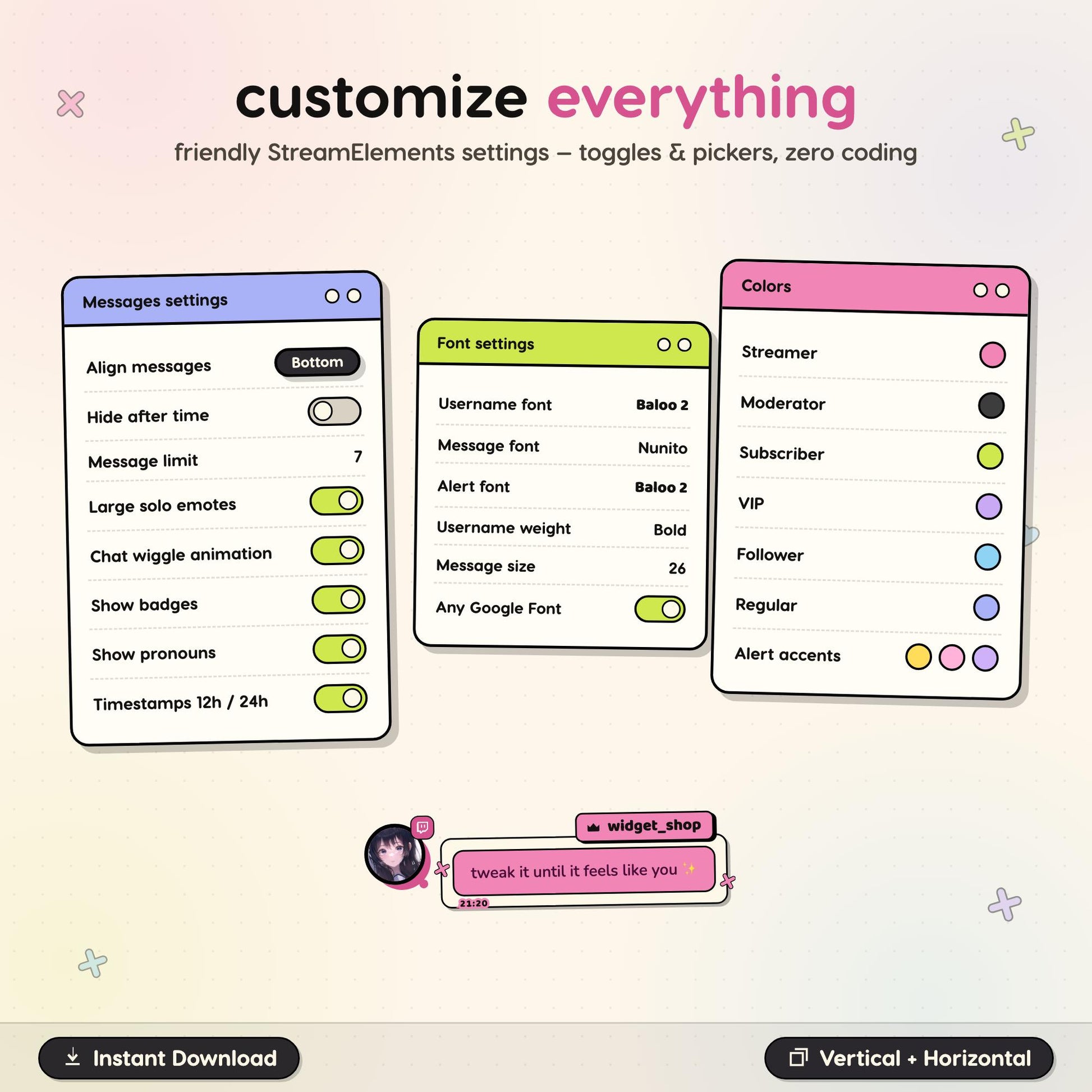 Y2K Sticker Chat Widget
