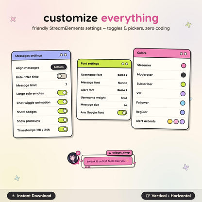 Y2K Sticker Chat Widget