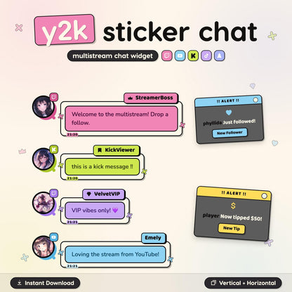 Y2K Sticker Chat Widget