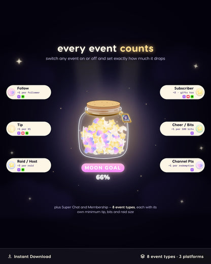 Animated Moon Jar Goal Widget