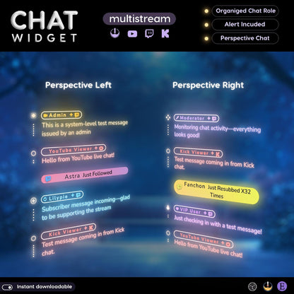 Neon Animated Twitch Chat and Goal Widget
