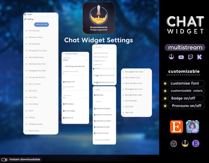 Neon Animated Twitch Chat and Goal Widget