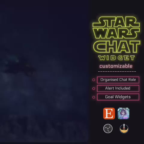 Sci-Fi Neon Twitch Chat Widget Star Wars| Animated Stream Chat Overlay | Customisable for StreamElements OBS